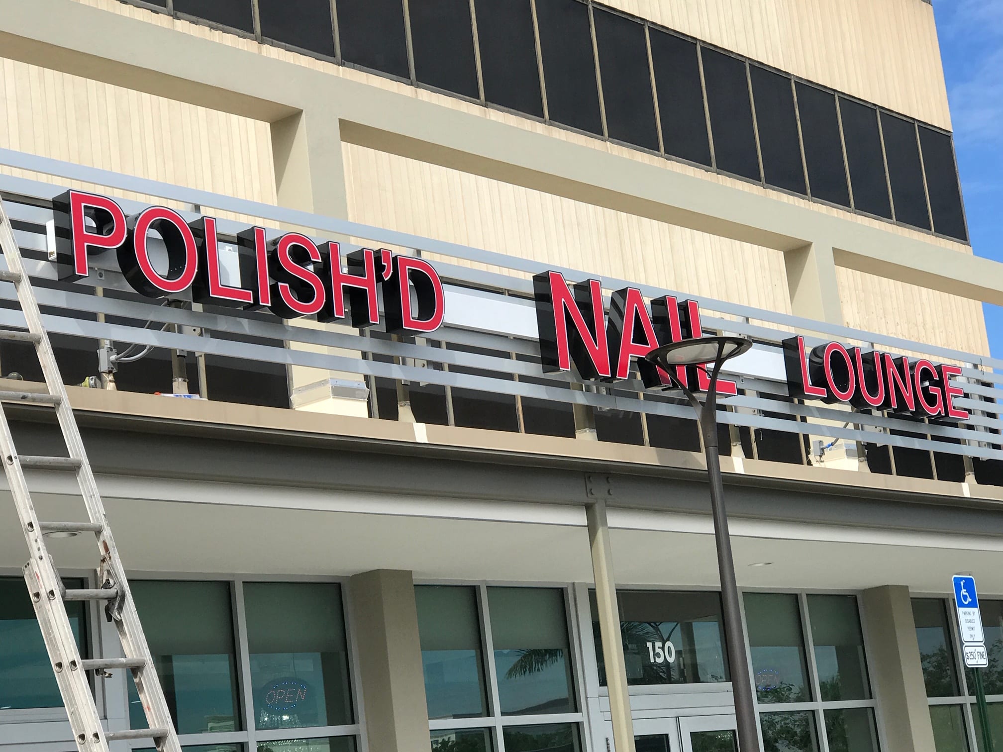 Channel Letters on Raceway Polish’d Nail Lounge Signs All SignsMost